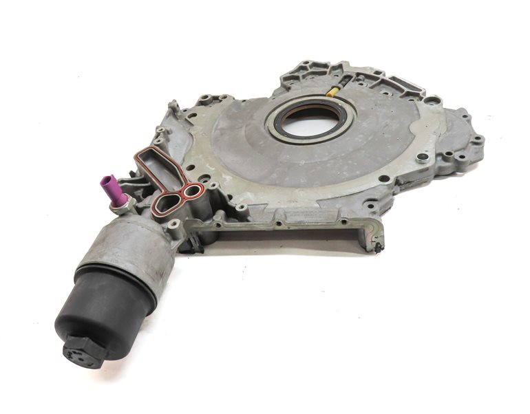 Thumbnail 2: 17-19 AUDI Q7 4M 3.0L SUPER CREC ENGINE LOWER TIMING COVER w/ OIL FILTER HOUSING