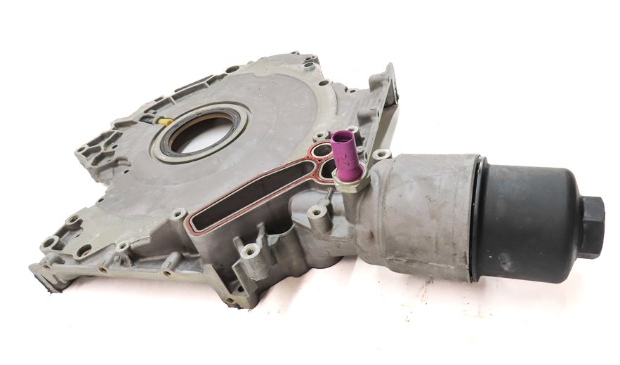 Thumbnail 4: 17-19 AUDI Q7 4M 3.0L SUPER CREC ENGINE LOWER TIMING COVER w/ OIL FILTER HOUSING