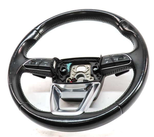 Thumbnail 2: 17-19 AUDI Q7 (4M) 3-SPOKE PADDLE SHIFT STEERING WHEEL w/ SWITCHES (Black)