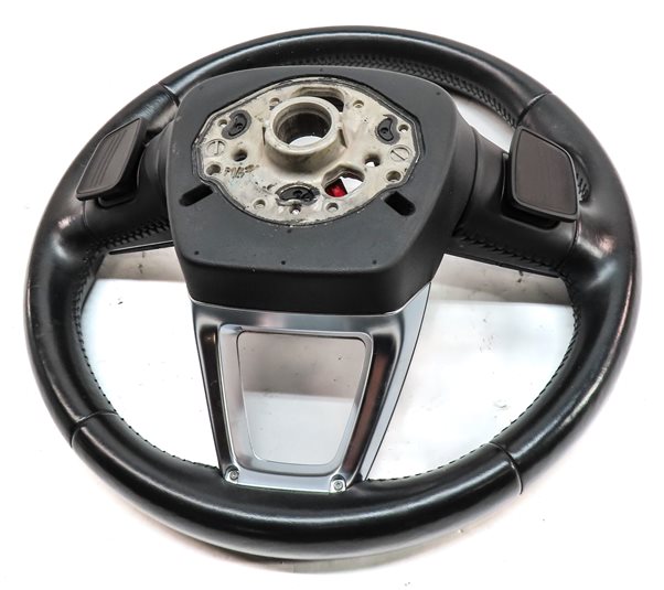 Thumbnail 5: 17-19 AUDI Q7 (4M) 3-SPOKE PADDLE SHIFT STEERING WHEEL w/ SWITCHES (Black)