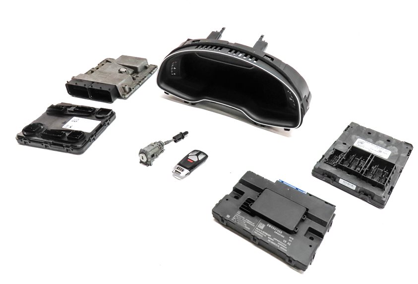 17 AUDI Q7 4M 3.0L SUPER CREC SPEEDOMETER ECM BCM IMMOBILIZER MODULE KEY SET/7