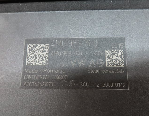 Thumbnail 5: 17-20 AUDI Q7 (4M) FRONT RIGHT PASSENGER SEAT ADJUST ADJUSTMENT CONTROL MODULE