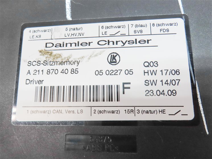 Thumbnail 5: 2009 MERCEDES GL320 (X164) FRONT LEFT DRIVER SEAT CONTROL MODULE