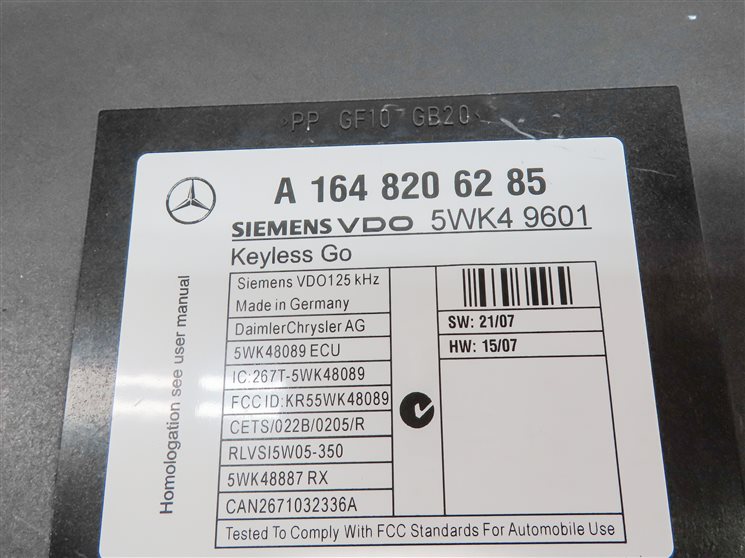 Thumbnail 5: 2008-2011 MERCEDES BENZ GL ML CLASS (W164 X164) KEYLESS GO CONTROL MODULE