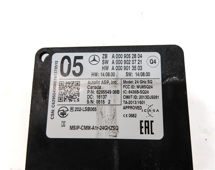 Thumbnail 5: 15-19 MERCEDES C CLA E S CLS CLASS W205 W222 W218 W117 FRONT BUMPER RADAR MODULE
