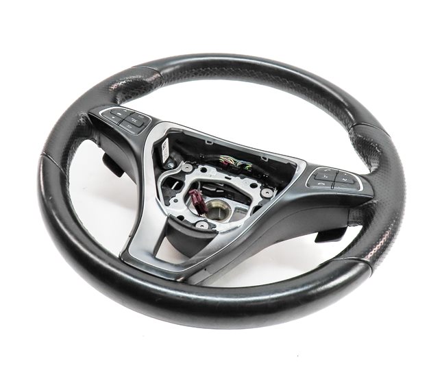 15-16 MERCEDES C CLASS W205 DRIVER FLAT BOTTOM SPORT STEERING WHEEL w/PADDLES