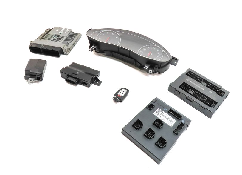 13-15 AUDI A6 A7 C7 3.0L SUPER SPEEDOMETER ECM BCM IMMOBILIZER MODULE KEY SET/8