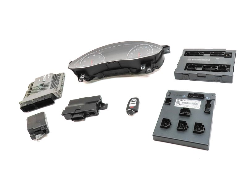 Thumbnail 2: 13-15 AUDI A6 A7 C7 3.0L SUPER SPEEDOMETER ECM BCM IMMOBILIZER MODULE KEY SET/8