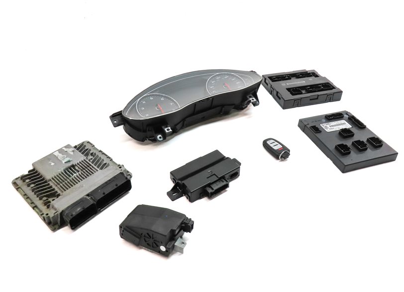 Thumbnail 3: 13-15 AUDI A6 A7 C7 3.0L SUPER SPEEDOMETER ECM BCM IMMOBILIZER MODULE KEY SET/8