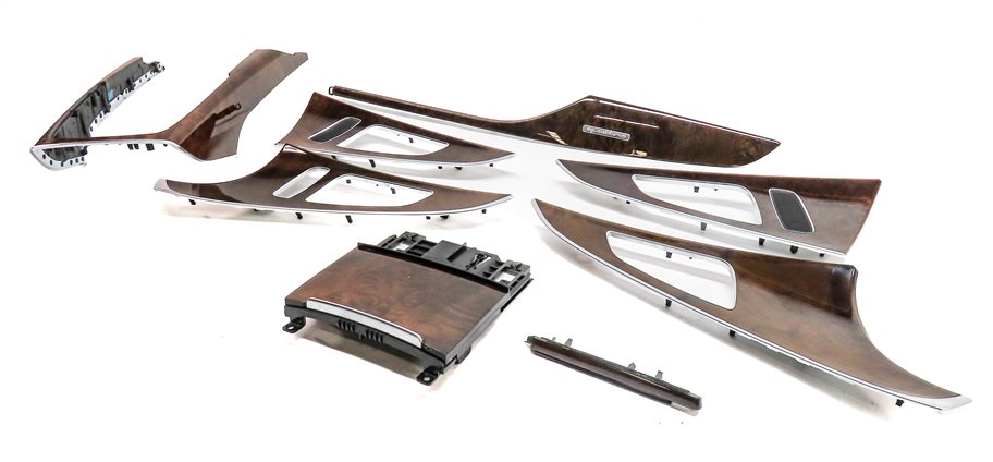 2013 AUDI A6 (C7 4G) INTERIOR DASH CENTER CONSOLE DOOR WOOD TRIM SET/8 (Walnut)