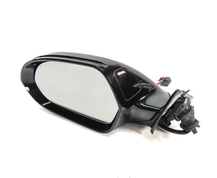 12-13 AUDI A6 (C7) LEFT P-FOLD HEAT MEMORY BLIND SPOT DOOR MIRROR (Black)