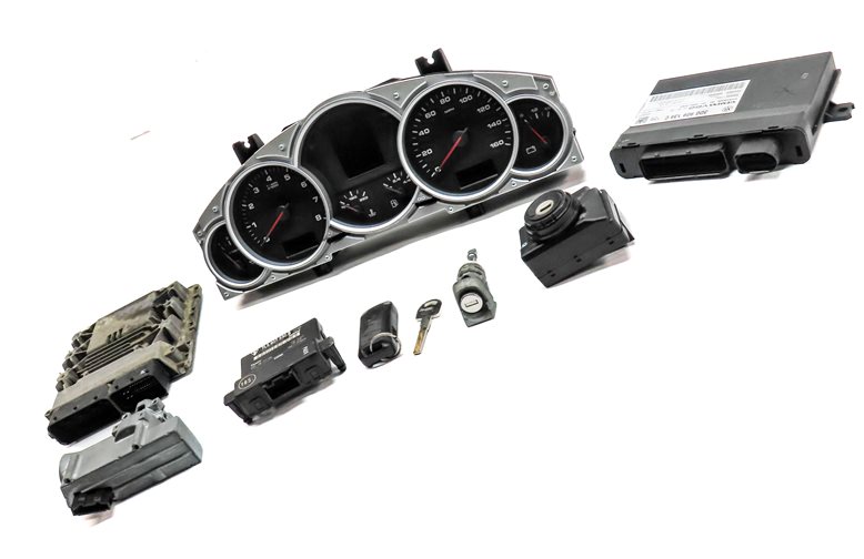 Thumbnail 3: 08 CAYENNE (957) 4.8L M48 TURBO V8 ENGINE ECM IMMOBILIZER KESSY MODULE KEY SET