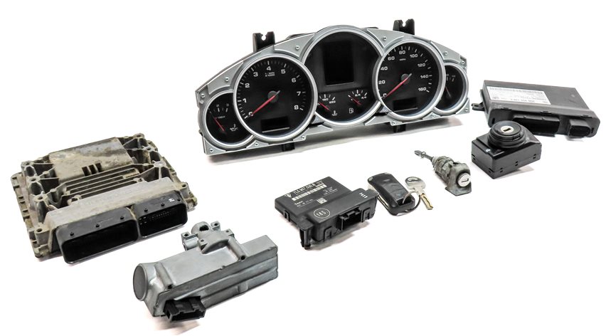 Thumbnail 4: 08 CAYENNE (957) 4.8L M48 TURBO V8 ENGINE ECM IMMOBILIZER KESSY MODULE KEY SET