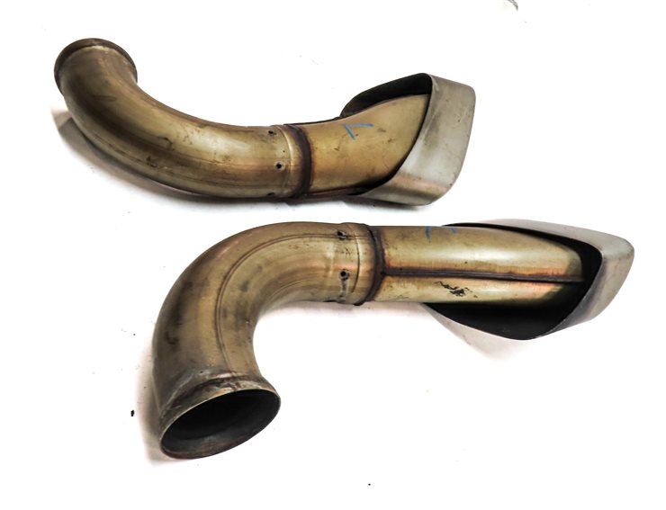 Thumbnail 4: 2008-2010 PORSCHE CAYENNE (957) LEFT & RIGHT MUFFLER PIPE EXHAUST TIP SET-2