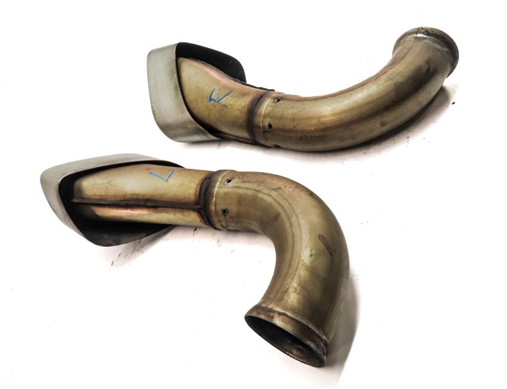Thumbnail 5: 2008-2010 PORSCHE CAYENNE (957) LEFT & RIGHT MUFFLER PIPE EXHAUST TIP SET-2