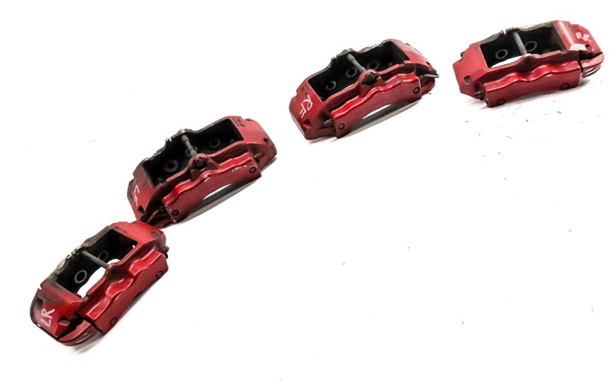Thumbnail 3: 04-10 PORSCHE CAYENNE 955 957 4.5L 4.8L TURBO BRAKE CALIPER SET/4 (BREMBO) (RED)