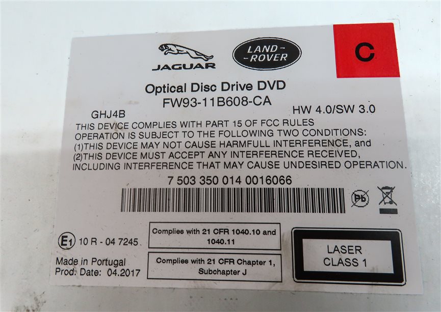 Thumbnail 5: 17-20 LAND ROVER DISCOVERY L462 AUDIO MEDIA CD DVD OPTICAL DISC DRIVE PLAYER