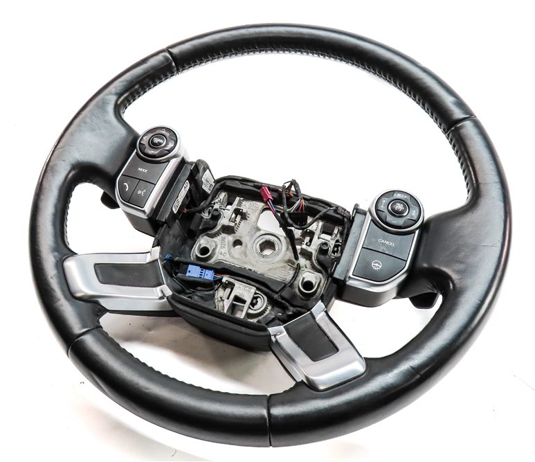 Thumbnail 1: 17-20 ROVER DISCOVERY (L462) HEATED STEERING w/SHIFT PADDLES GRAY STITCH (Black)