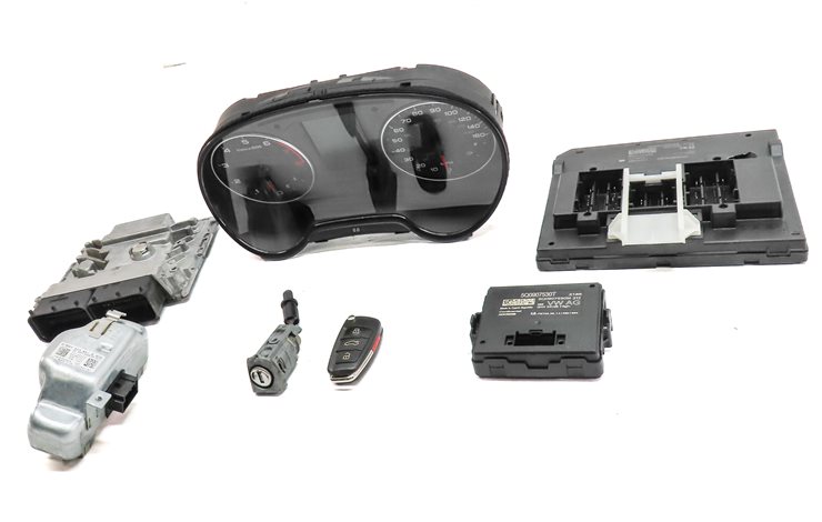 Thumbnail 3: 15-18 AUDI A3 8V SPEEDOMETER ECM BCM IMMOBILIZER BODY MODULE KEY SET/7 (129k)