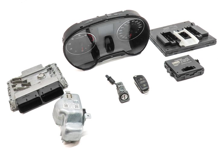 Thumbnail 4: 15-18 AUDI A3 8V SPEEDOMETER ECM BCM IMMOBILIZER BODY MODULE KEY SET/7 (129k)
