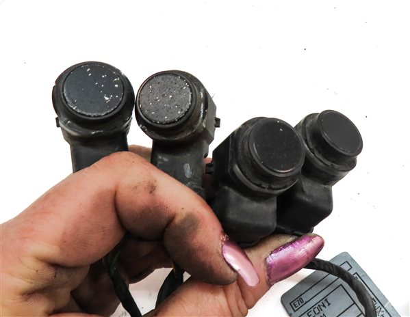 Thumbnail 4: 11 BMW X5 (E70) FRONT PARK ASSIST PDC DISTANCE CONTROL WIRE SENSOR SET/4 (Grey)