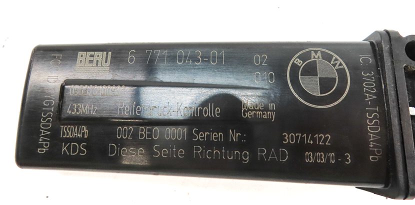 Thumbnail 5: 2011 BMW X5 (E70) TIRE PRESSURE MONITOR TPMS SENSOR MODULE ANTENNA