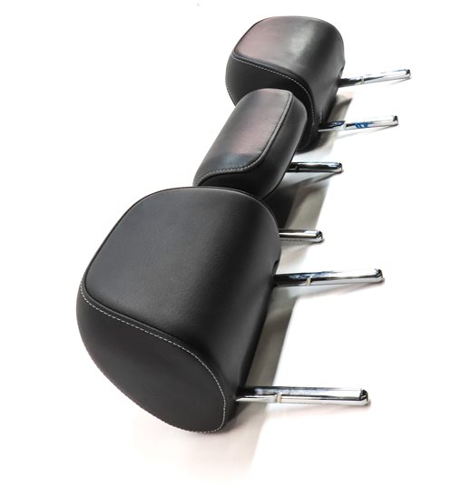 Thumbnail 4: 15-16 AUDI A3 8V REAR LEFT CENTER RIGHT SEAT SLINE HEADREST SET/3 (Black/Silver)