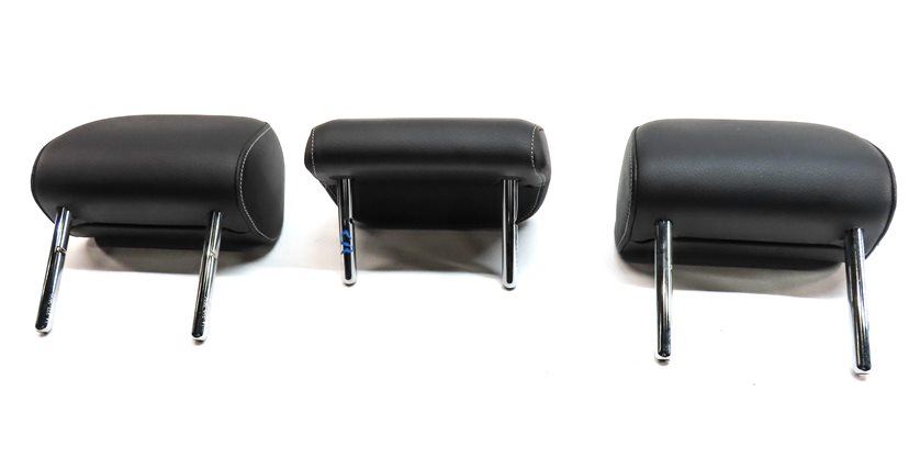 Thumbnail 7: 15-16 AUDI A3 8V REAR LEFT CENTER RIGHT SEAT SLINE HEADREST SET/3 (Black/Silver)