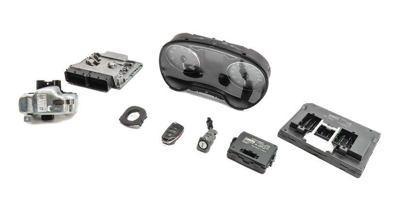 15-17 AUDI S3 (8V) 2.0L (CYFB) TURBO ENGINE ECM BCM IMMOBILIZER MODULE KEY SET/8