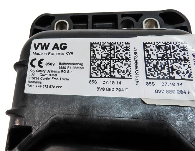 Thumbnail 5: 2015-2020 AUDI A3 S3 (8V) FRONT RIGHT PASSENGER DASH SRS AIRBAG AIR BAG