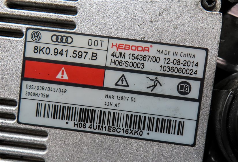 Thumbnail 7: 2015-2016 AUDI A3 (8V) LEFT DRIVER XENON HID HEADLIGHT LIGHT LAMP (8Q3 NON AFS)