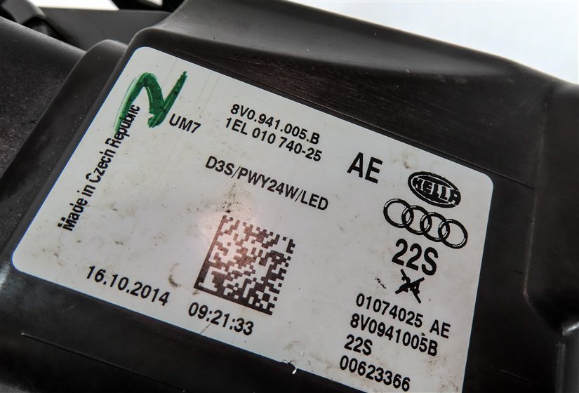 Thumbnail 9: 2015-2016 AUDI A3 (8V) LEFT DRIVER XENON HID HEADLIGHT LIGHT LAMP (8Q3 NON AFS)