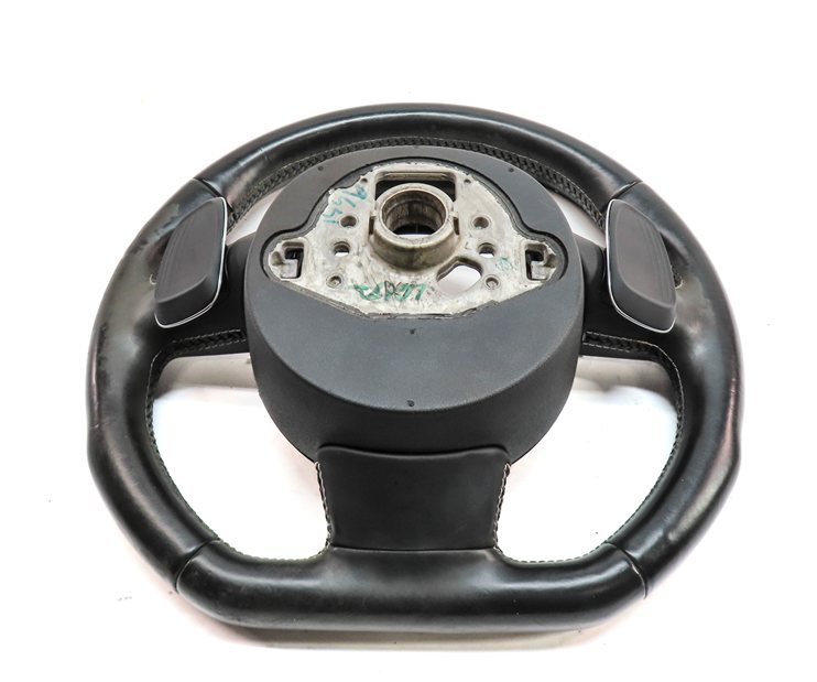 Thumbnail 4: 2015 AUDI S3 8V MULTIFUNCTION 3 SPOKE FLAT BOTTOM SPORT STEERING WHEEL (Black)