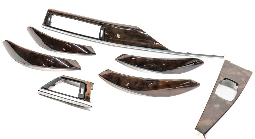 14 BMW 328IGT (F34) FRONT INTERIOR DASH DOOR CENTER CONSOLE TRIM SET/7 (Walnut)