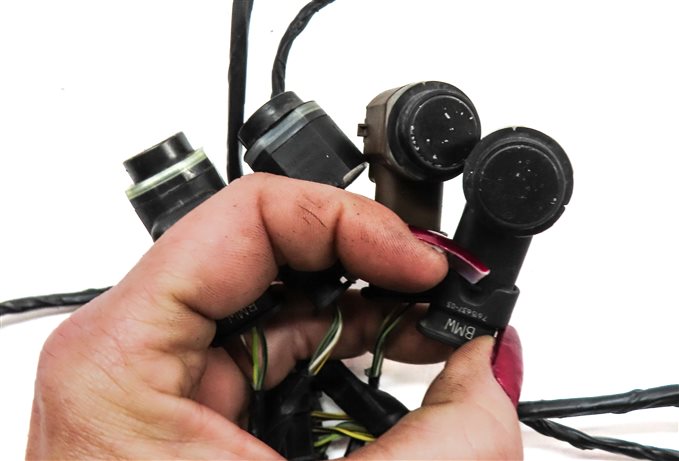 Thumbnail 4: 13 BMW X5 (E70) FRONT PARK ASSIST PDC DISTANCE CONTROL WIRE SENSOR SET/4 (BLACK)