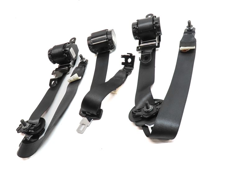 Thumbnail 2: 13 BMW X5 (E70) REAR 2ND ROW LEFT CENTER RIGHT SEATBELT RETRACTOR SET/3 (Black)