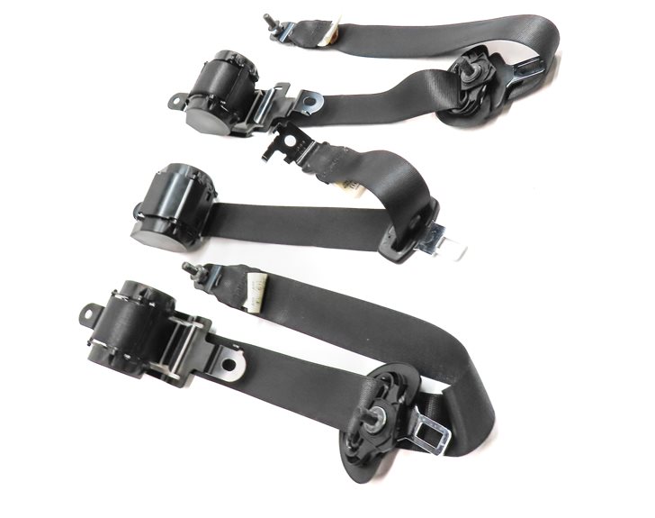 Thumbnail 3: 13 BMW X5 (E70) REAR 2ND ROW LEFT CENTER RIGHT SEATBELT RETRACTOR SET/3 (Black)