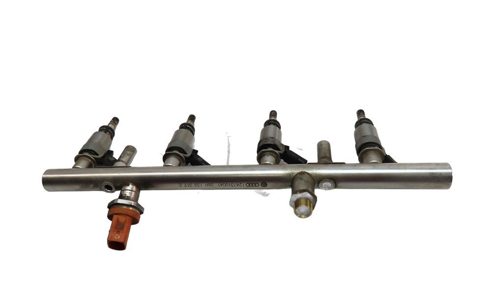 Thumbnail 4: 2013 AUDI A5 (B8 8T) 2.0L (CPMA) ENGINE MOTOR FUEL INJECTOR SET/4 w/ FUEL RAIL