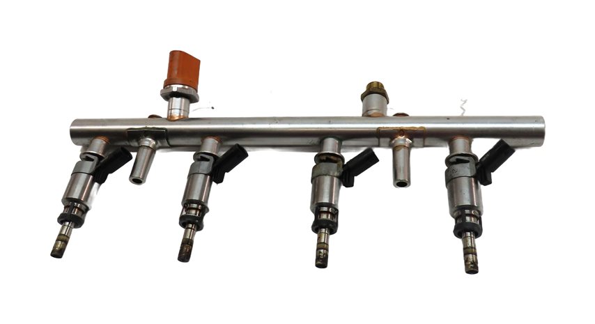 Thumbnail 5: 2013 AUDI A5 (B8 8T) 2.0L (CPMA) ENGINE MOTOR FUEL INJECTOR SET/4 w/ FUEL RAIL