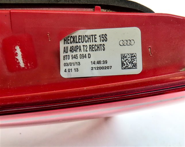Thumbnail 6: 13-17 AUDI A5 S5 RS5 (B8 8T) RIGHT PASSENGER REAR INNER LED TAILLIGHT LIGHT LAMP