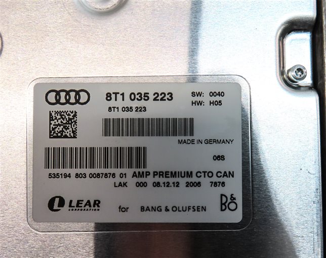 Thumbnail 5: 13-17 AUDI A4 S4 A5 S5 RS5 Q5 Q7 (B8 8K 8R 4M) BANG & OLUFSEN AUDIO AMP AMPLIFER