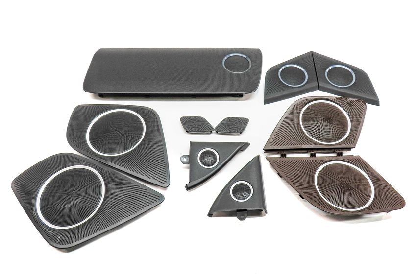 13 AUDI A5 (B8 8T) BANG & OLUFSEN AUDIO SOUND SPEAKER GRILLE TRIM SET/11 (BROWN)