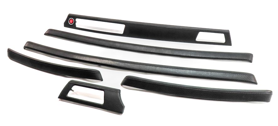 2012 BMW M3 (E90) INTERIOR DASH DOOR CARBON FIBER LOOK LEATHER TRIM SET/6