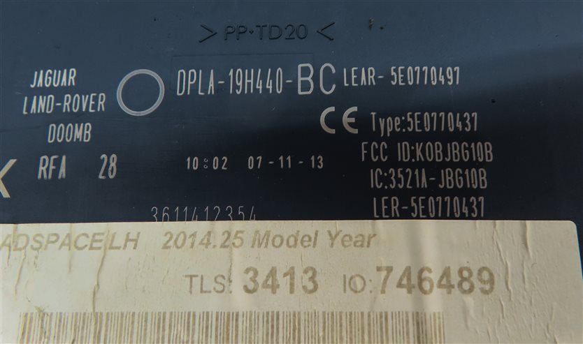Thumbnail 20: 14 RANGE ROVER SPORT (L494) 3.0L SUPERCHARGED ENGINE IMMOBILIZER MODULE KEY SET