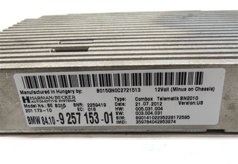 Thumbnail 3: 2013 BMW 640I GRAN COUPE (F06) BLUETOOTH COMMUNICATION COMBOX CONTROL MODULE