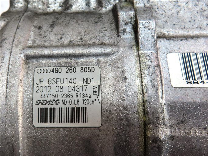 Thumbnail 7: 2012-2016 AUDI A6 (C7) 2.0L CAEB / CAED TURBO ENGINE AIR A/C COMPRESSOR PUMP