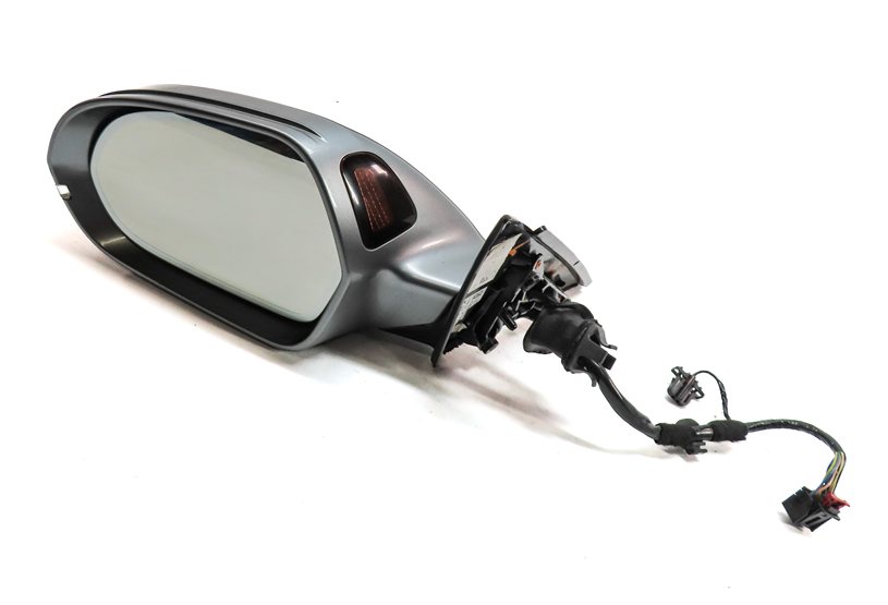 2012-2013 AUDI A6 (C7 4G) LEFT DRIVER MEMORY HEAT BLIND SPOT DOOR MIRROR (Gray)