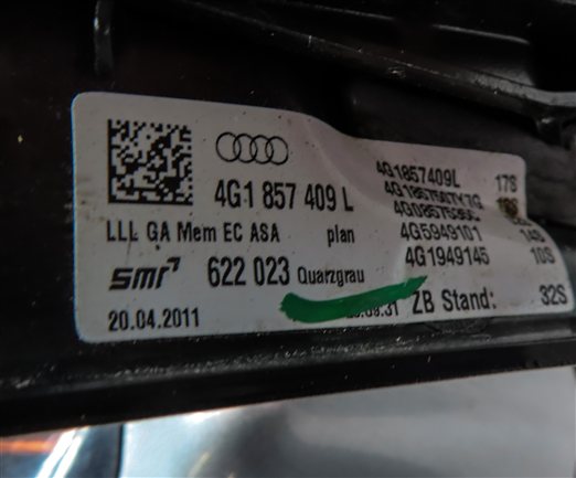 Thumbnail 7: 2012-2013 AUDI A6 (C7 4G) LEFT DRIVER MEMORY HEAT BLIND SPOT DOOR MIRROR (Gray)