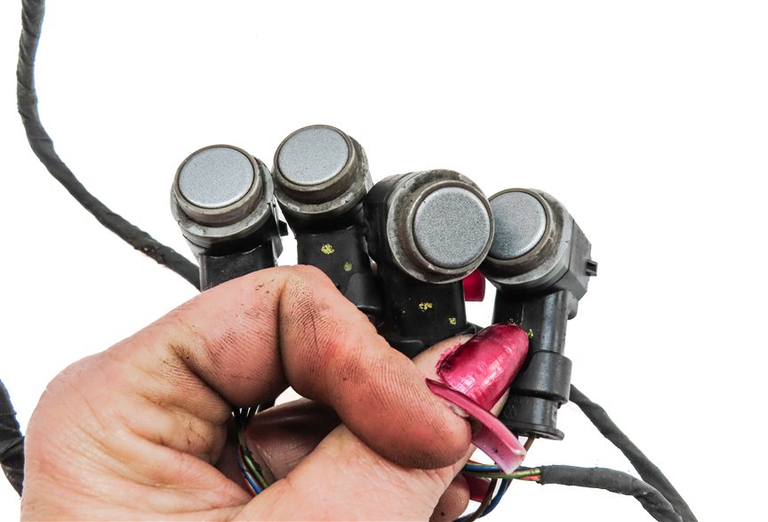 Thumbnail 4: 13 AUDI A6 C7 4G REAR PARK ASSIST PDC DISTANCE CONTROL WIRE SENSOR SET/4 (Gray)