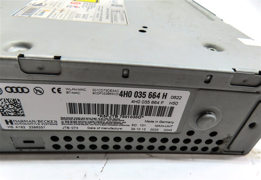 Thumbnail 8: 11-16 AUDI A8 S8 (D4 4H) REAR RADIO STEREO CD SD MMI MULTIMEDIA PLAYER OPT. 8DY